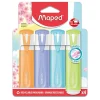 Maped Fluo'Peps Pastel - Pochette de 4 Surligneurs - couleurs assorties