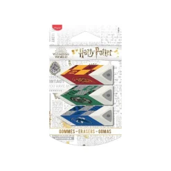 Maped Harry Potter - Pack de 3 Gommes pyramide (Gryffindor, Serpantard, Ravenclaw)
