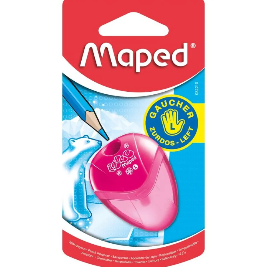Maped I-Gloo - Taille-crayon pour gaucher - 1 trou - disponible dans différentes couleurs