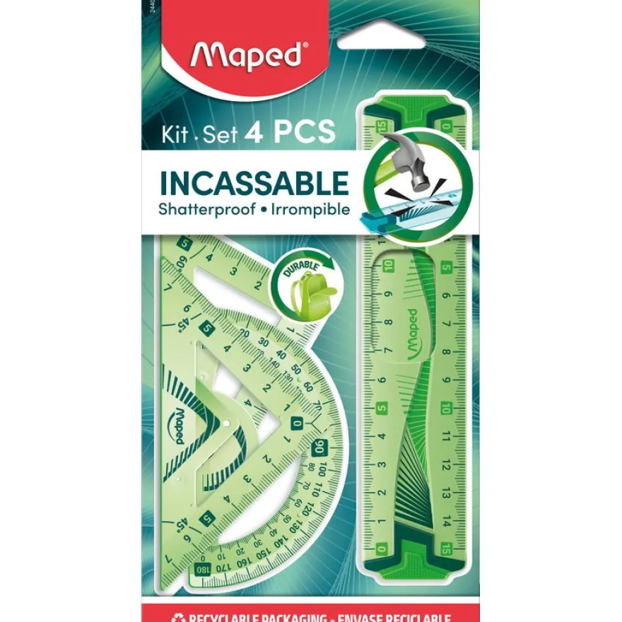 Maped Incassable - Mini kit de traçage 4 pièces