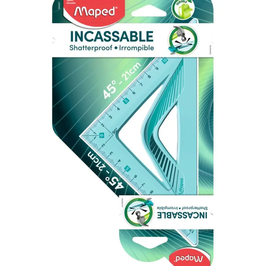 Maped Incassable - Équerre plastique 21 cm - 45°