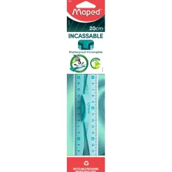 Maped Incassable - Règle double décimètre 20 cm - incassable - disponible dans différentes couleurs