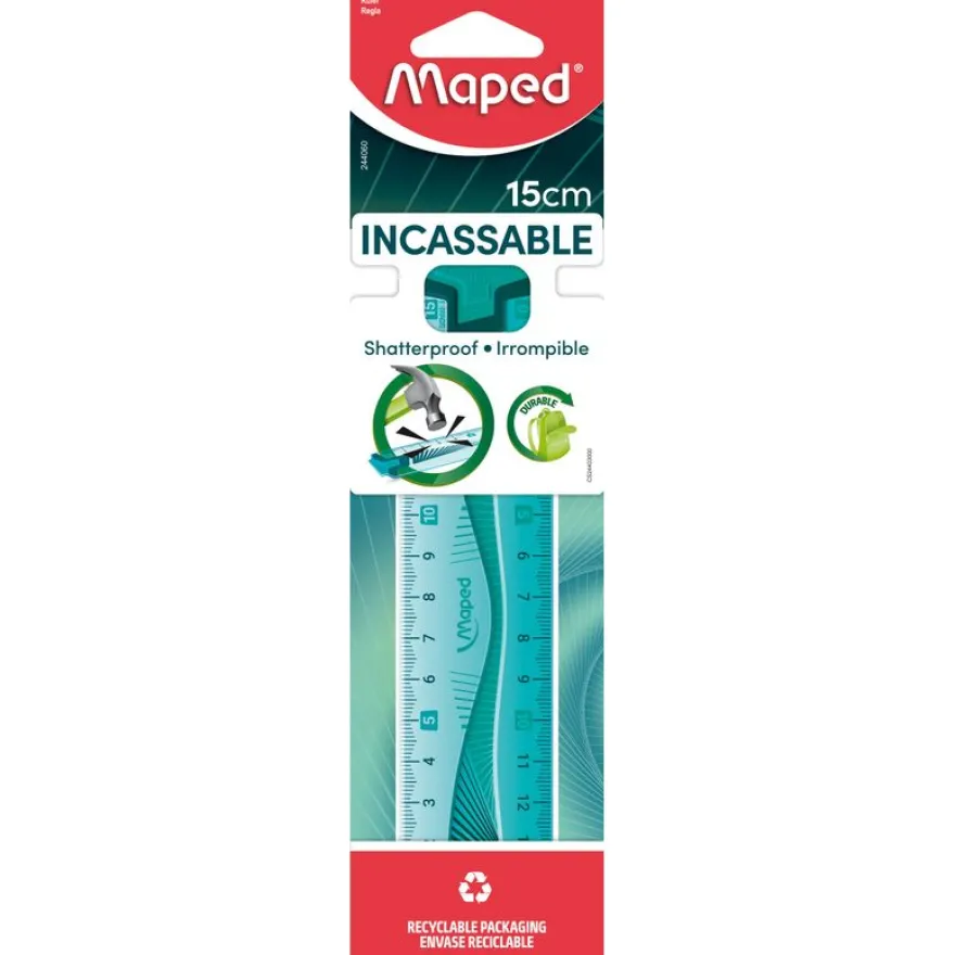 Maped Incassable - Règle plastique 15 cm - disponible dans différentes couleurs