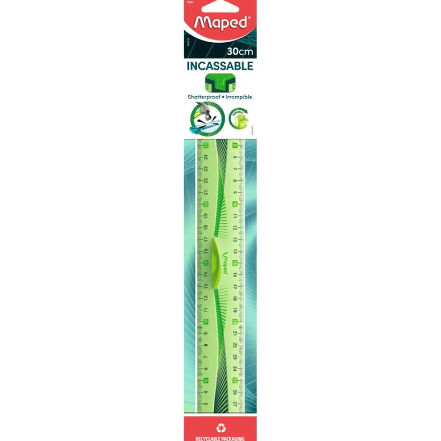 Maped Incassable - Règle triple décimètre 30 cm - incassable - disponible dans différentes couleurs