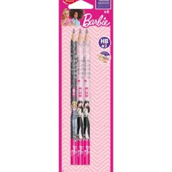Maped Licence Barbie - Blister de 6 Crayons graphite HB (47% de matière recyclée) - couleurs assorties