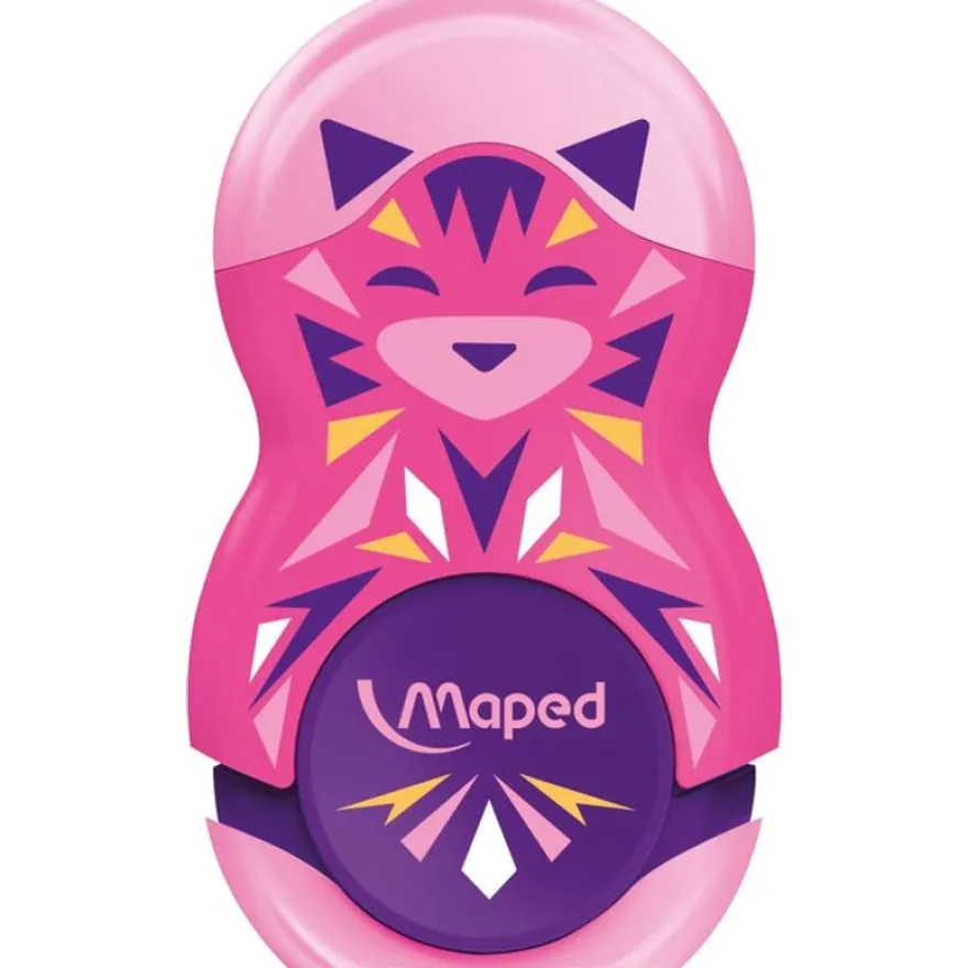 Maped Loopy Mini Cute - Taille crayon gomme 2-en-1 - 1 trou - disponible dans différentes couleurs