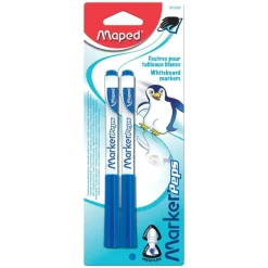 Maped Marker'Peps - Pack de 2 marqueurs effaçables - pointe fine - bleu