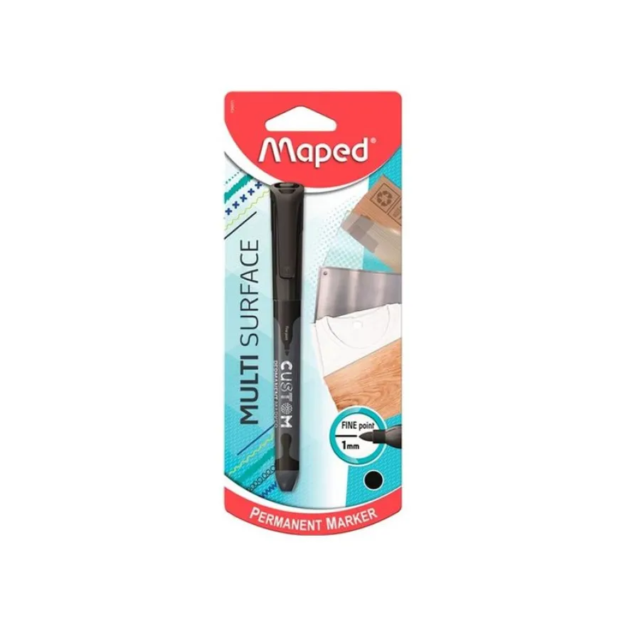 Maped Marker'Peps Custom - Marqueur permanent - noir - 1 mm - fin