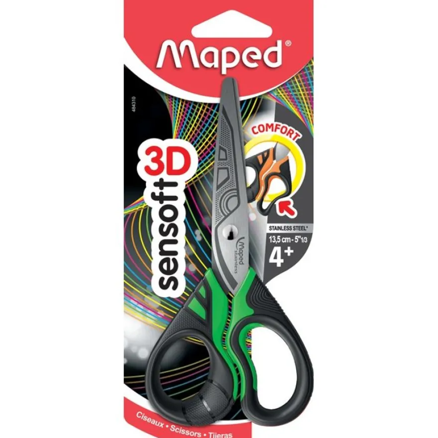 Maped Sensoft 3D Fluo - Ciseaux bouts ronds - 13 cm