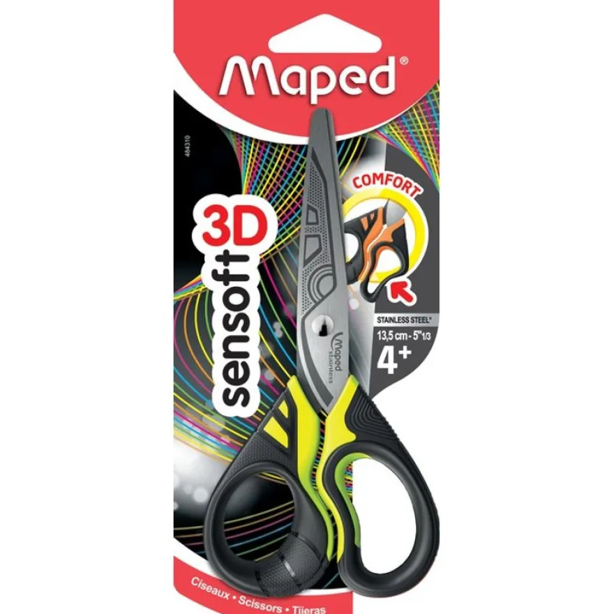 Maped Sensoft 3D Fluo - Ciseaux bouts ronds - 13 cm