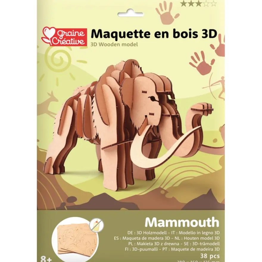 Maquette bois 3D - Mammoth - 38 piéces