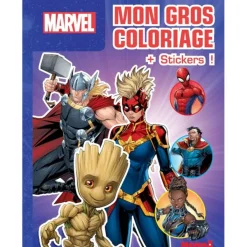 Marvel - Mon gros coloriage + stickers ! - Thor, Captain Marvel et Groot