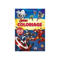 Marvel Avengers - Coloriage avec plus de 100 stickers (Iron Man, Black Widow, Captain America) - livre de coloriage / d'activités