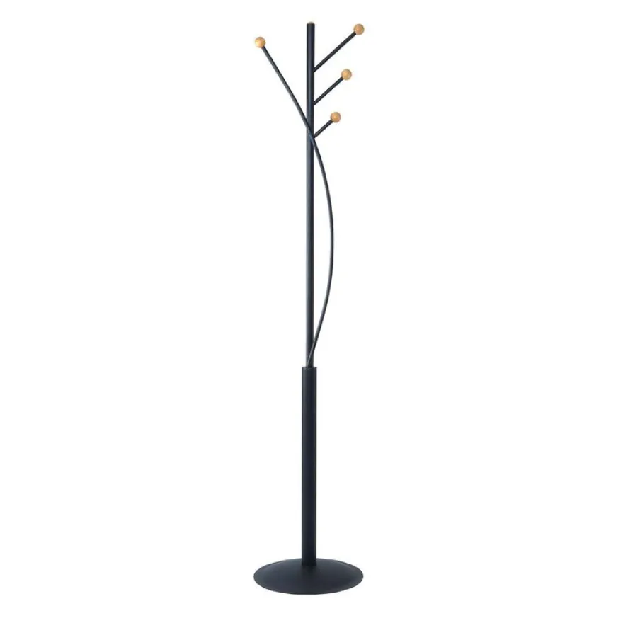 MAULaura - Porte-manteau sur pied - 4 patères - noir