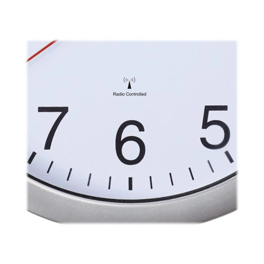 MaulRun - Horloge - mécanisme radio pilotée - 25 cm - blanc argenté