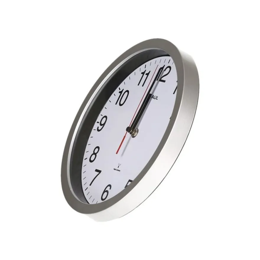 MaulRun - Horloge - mécanisme radio pilotée - 25 cm - blanc argenté