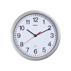 MaulRun - Horloge - mécanisme radio pilotée - 25 cm - blanc argenté