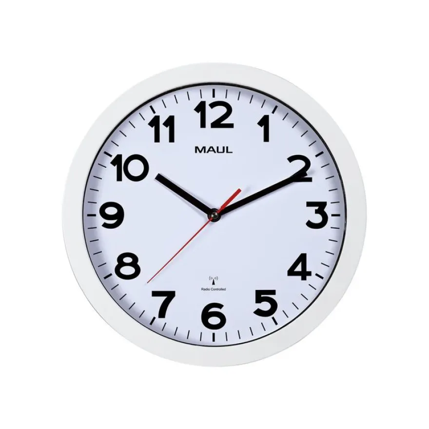 MaulStep - Horloge - mécanisme radio pilotée - 30 cm - blanc