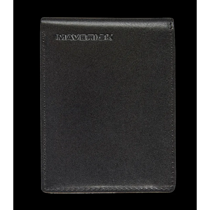 Maverick - Portefeuille compact à 2 volets anti-piratage - cuir noir