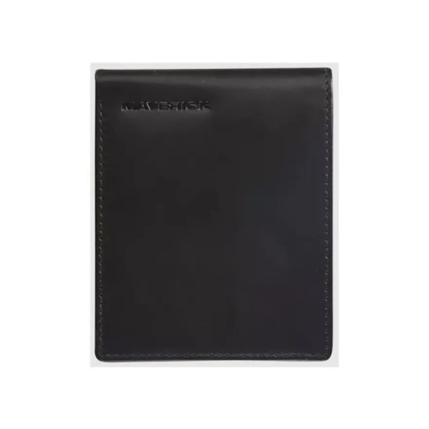 Maverick All Black - Portefeuille - billfold RFID with zipper and extra card pockets - cuir de vachette pleine fleur tanné végétal - noir