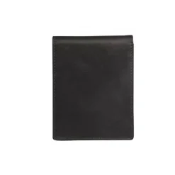 Maverick All Black - Portefeuille - billfold RFID with 2 banknote pockets - cuir de vachette pleine fleur tanné végétal - noir