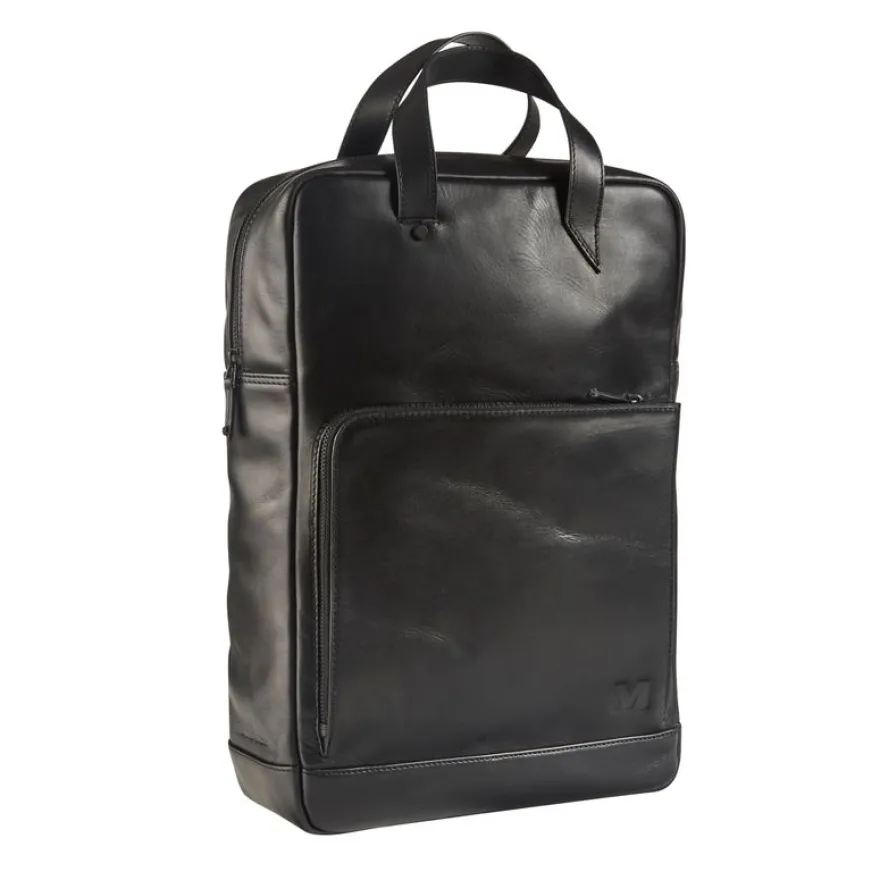 Maverick All Black - Sac à dos pour ordinateur 15.6" - cuir - noir