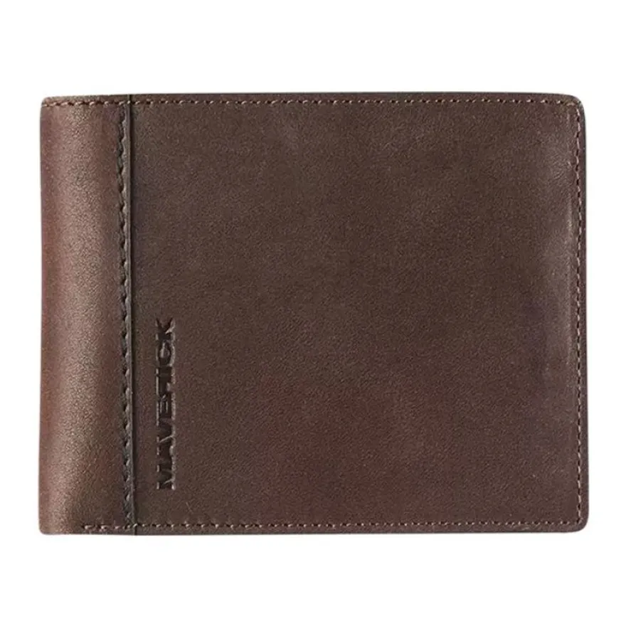 Maverick brown - Portefeuille - protection RFID - cuir de vachette pleine fleur tanné végétal - brun