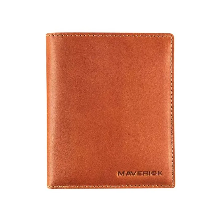Maverick New Men - Portefeuille - RFID, with removable cardholder - cuir de vachette pleine fleur tanné végétal - cognac