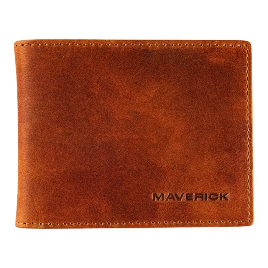 Maverick New Men - Portefeuille RFID avec 2 pochettes pour les billets - cuir