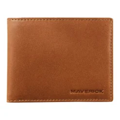 Maverick New Men - Portefeuille - RFID, with zipper - cuir de vachette pleine fleur tanné végétal - cognac