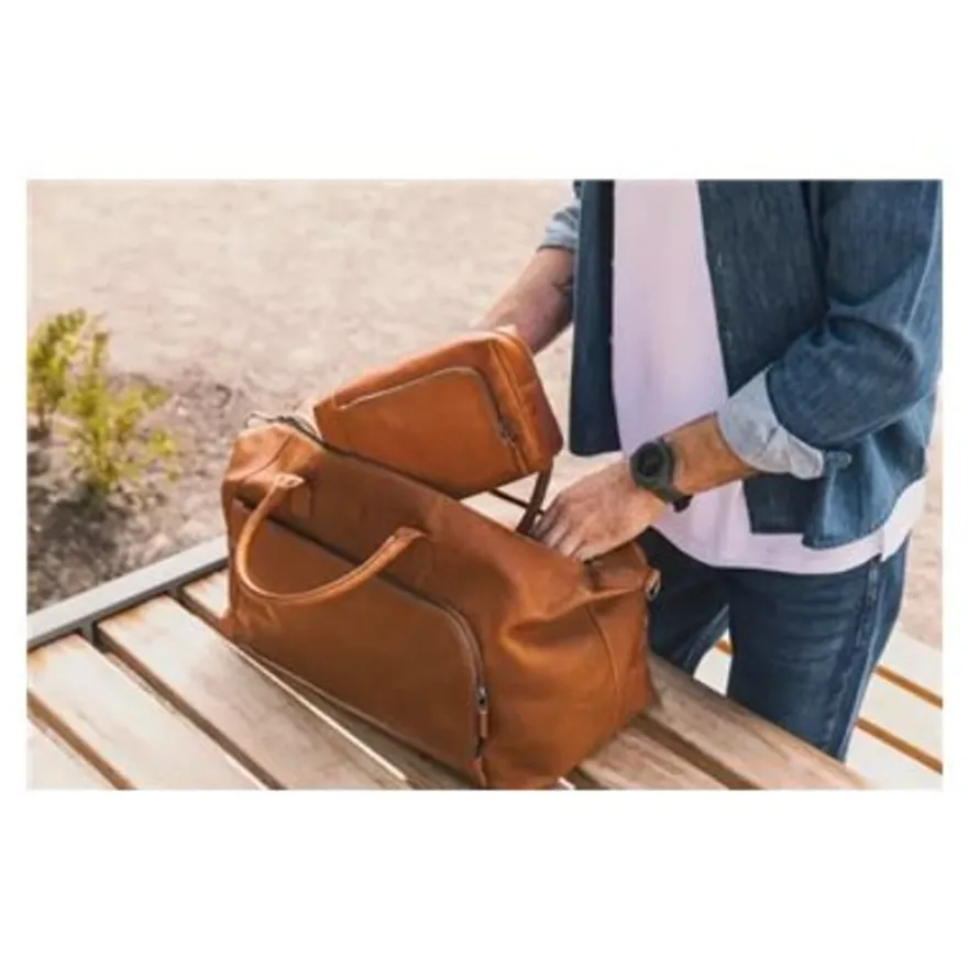Maverick New Men - Trousse de toilette - cuir de vachette pleine fleur tanné végétal - cognac