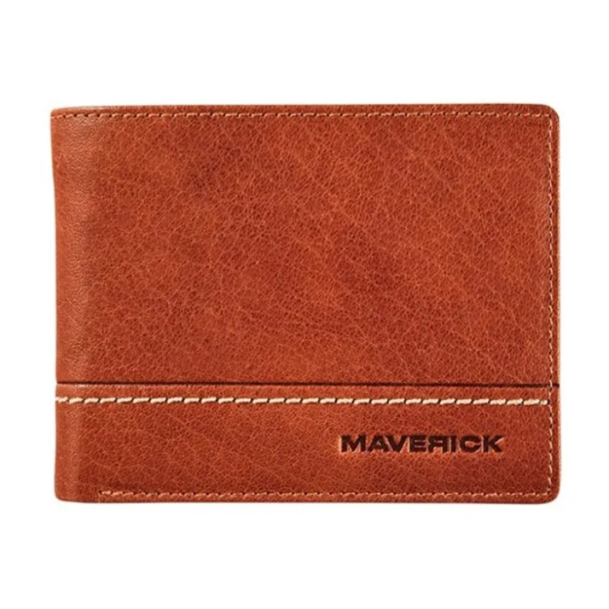 Maverick Rough Gear - Portefeuille - RFID - cuir de buffle pleine fleur à tannage végétal - cognac