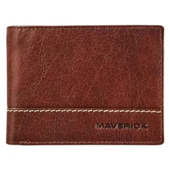 Maverick Rough Gear - Portefeuille - RFID, avec pochette à monnaie - cuir de buffle pleine fleur à tannage végétal - brun