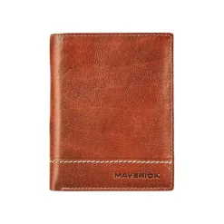 Maverick Rough Gear - Portefeuille - RFID, avec pochette à monnaie - cuir de buffle pleine fleur à tannage végétal - cognac