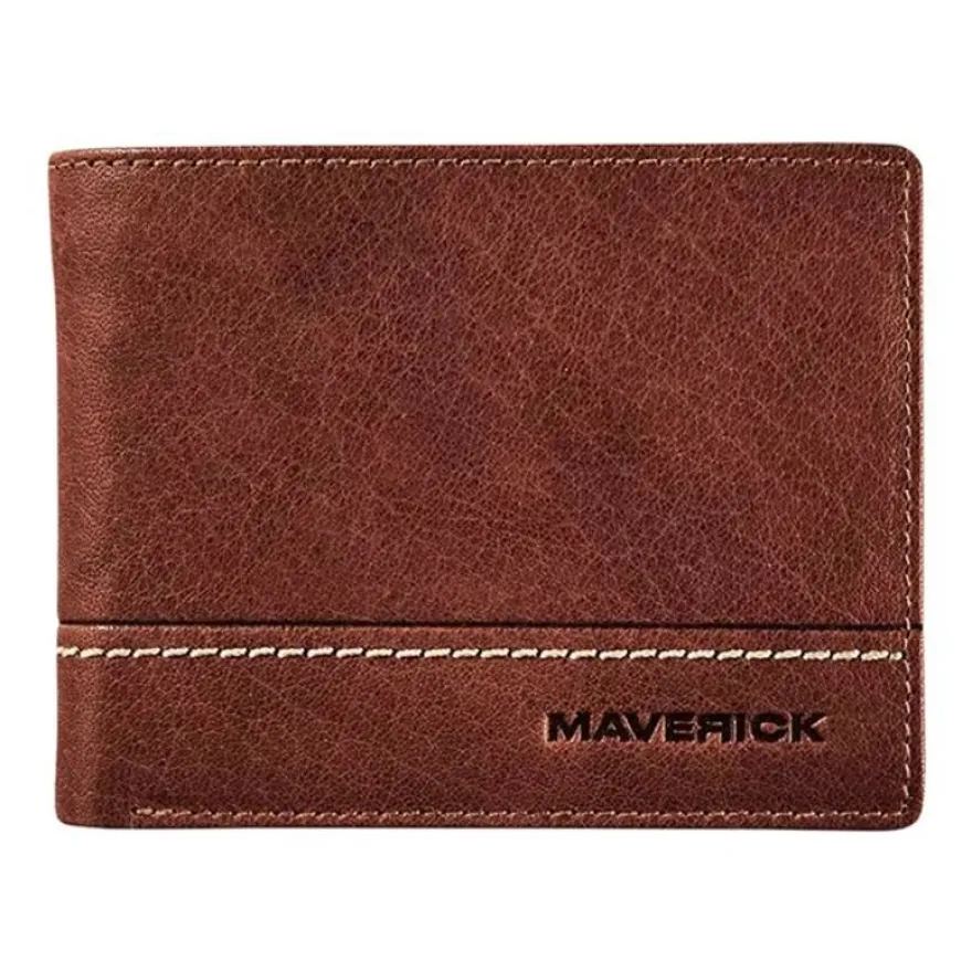 Maverick Rough Gear - Portefeuille - RFID - cuir de buffle pleine fleur à tannage végétal - brun