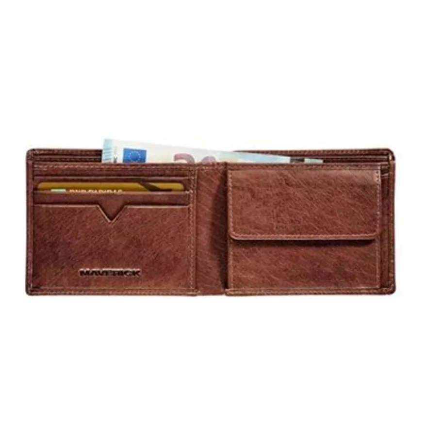 Maverick Rough Gear - Portefeuille - RFID - cuir de buffle pleine fleur à tannage végétal - brun