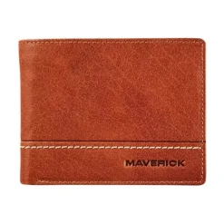 Maverick Rough Gear - Portefeuille - RFID, avec pochette à monnaie - cuir de buffle pleine fleur à tannage végétal - cognac