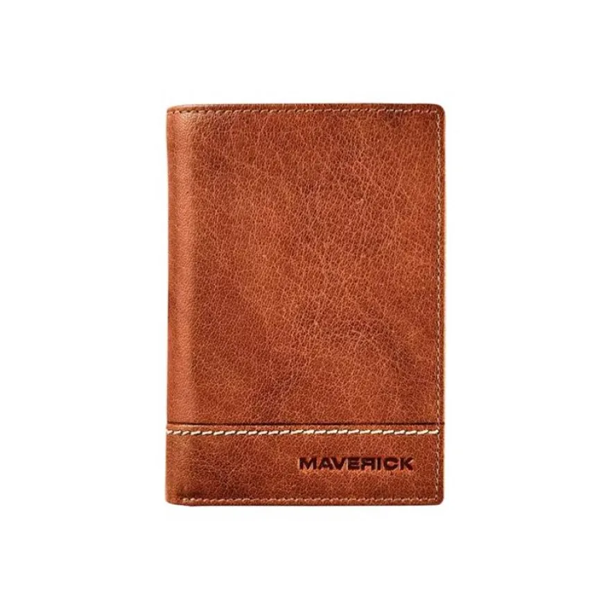 Maverick Rough Gear - Portefeuille - RFID, with removable cardholder - cuir de buffle pleine fleur à tannage végétal - cognac