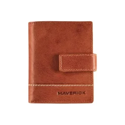 Maverick Rough Gear - Portefeuille - compact RFID - cuir de buffle pleine fleur à tannage végétal - cognac