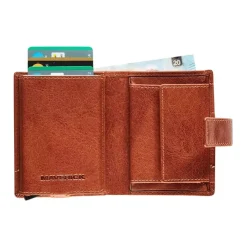 Maverick Rough Gear - Portefeuille - compact RFID - cuir de buffle pleine fleur à tannage végétal - cognac