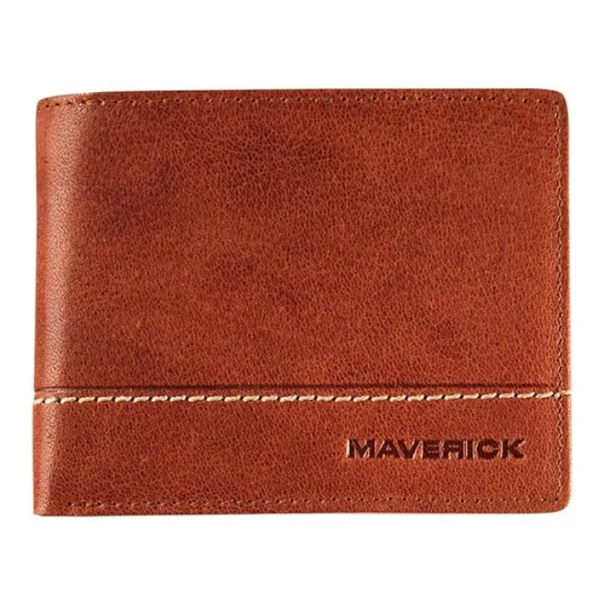 Maverick Rough Gear - Portefeuille - RFID - cuir de buffle pleine fleur à tannage végétal - cognac
