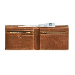 Maverick Rough Gear - Portefeuille - RFID, with zipper - cuir de buffle pleine fleur à tannage végétal - cognac