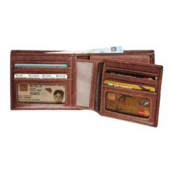 Maverick Rough Gear - Portefeuille - RFID, with removable cardholder - cuir de buffle pleine fleur à tannage végétal - brun