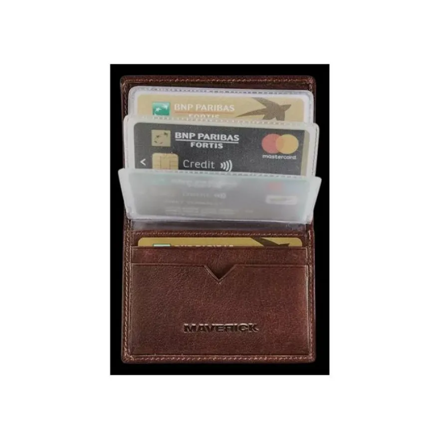 Maverick Rough Gear - Porte-cartes anti-piratage pour 14 cartes - brun