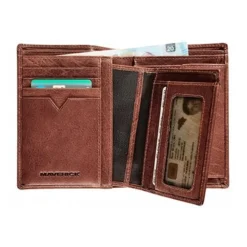Maverick Rough Gear - Portefeuille - RFID, with removable cardholder - cuir de buffle pleine fleur à tannage végétal - brun