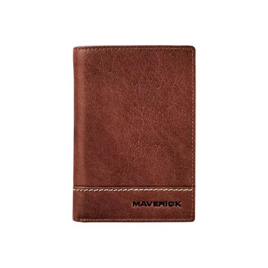 Maverick Rough Gear - Portefeuille - RFID, with removable cardholder - cuir de buffle pleine fleur à tannage végétal - brun