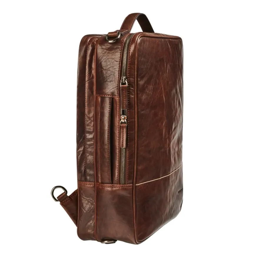 Maverick Rough Gear - Sac à dos pour ordinateur 15.6" - cuir - brun