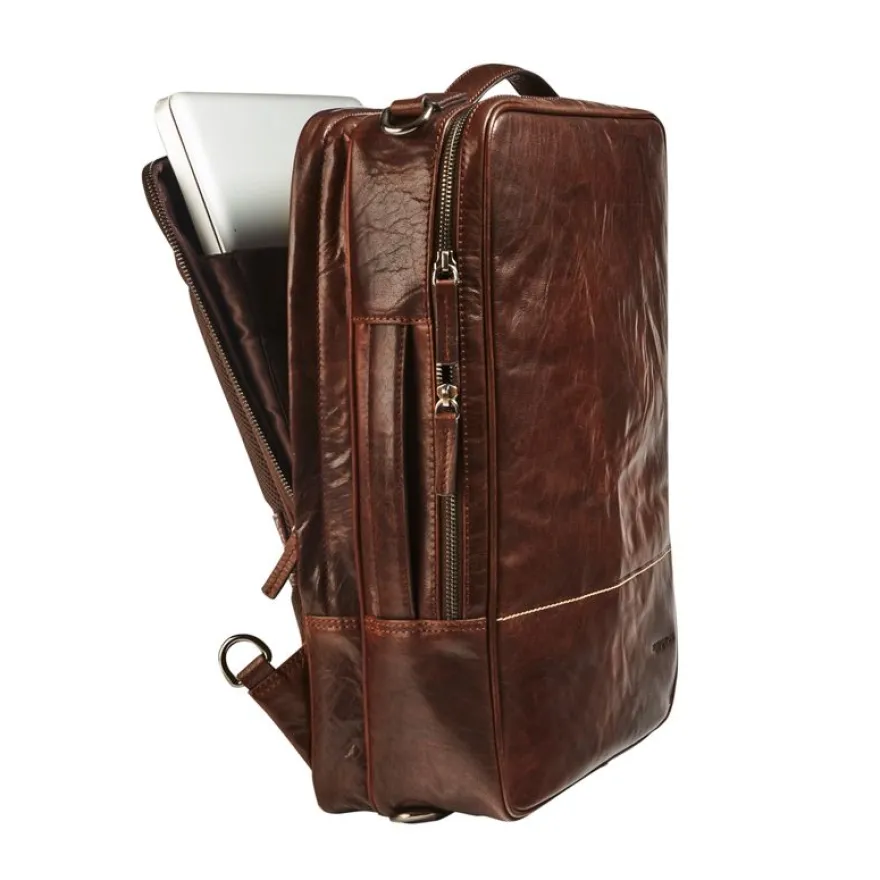 Maverick Rough Gear - Sac à dos pour ordinateur 15.6" - cuir - brun