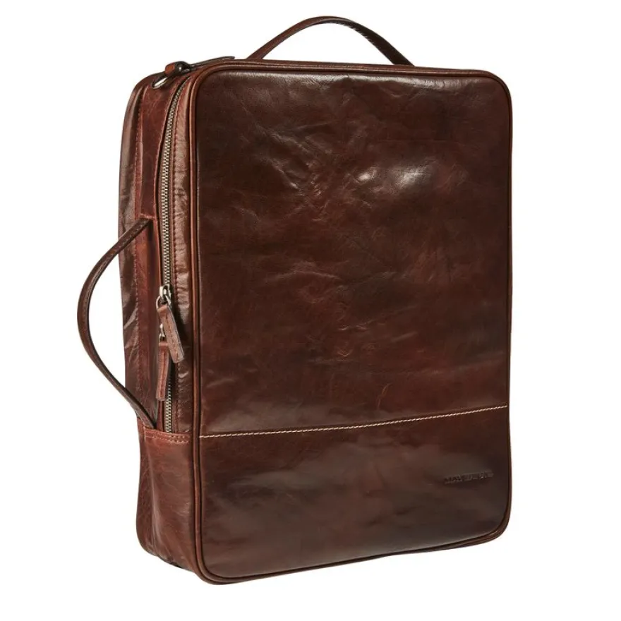Maverick Rough Gear - Sac à dos pour ordinateur 15.6" - cuir - brun