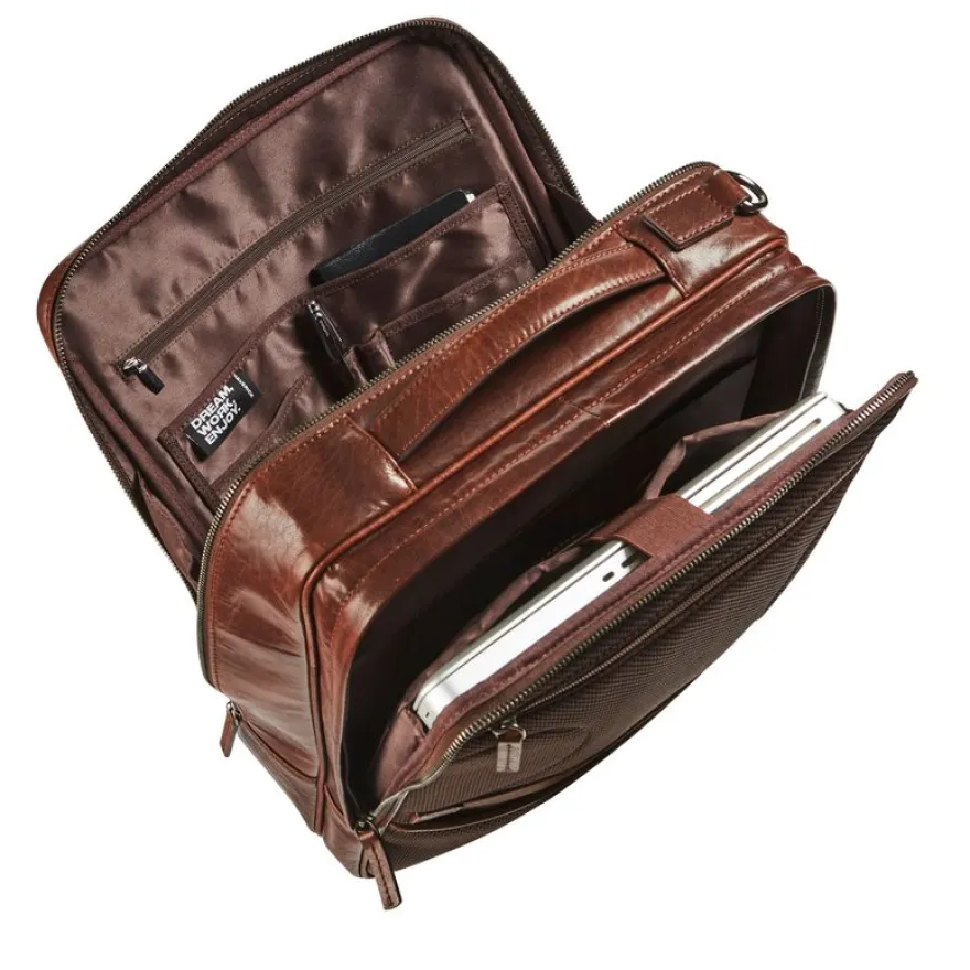 Maverick Rough Gear - Sac à dos pour ordinateur 15.6" - cuir - brun